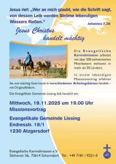 Plakat Atzgersdorf Karmelmission 19.11.2025